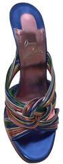 CHRISTIAN LOUBOUTIN MULTITASKI ALTA 120 PLATFORM SANDALS METALLIC HEELS SZ 37